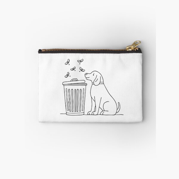 Item preview, A trash bin beside a dog with flies flying above   designed and sold by rasagamastore.