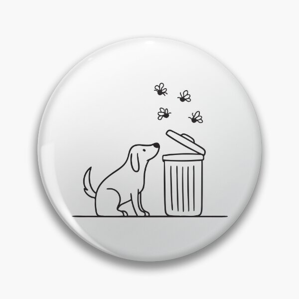 Item preview, A trash bin next to a dog with flies circling   designed and sold by rasagamastore.