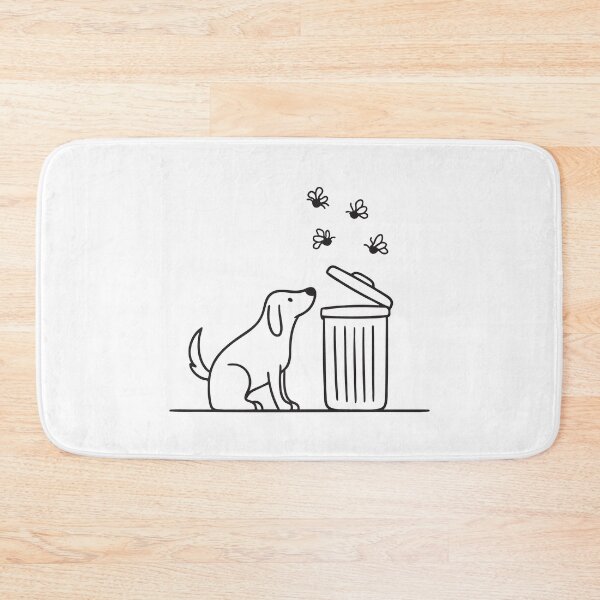 Item preview, A trash bin next to a dog with flies circling   designed and sold by rasagamastore.