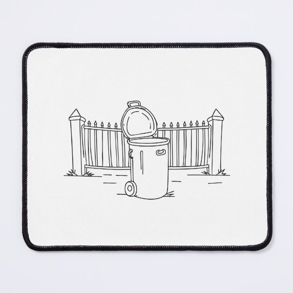 Item preview, A trash bin in front of a fence gate with the lid missing   designed and sold by rasagamastore.