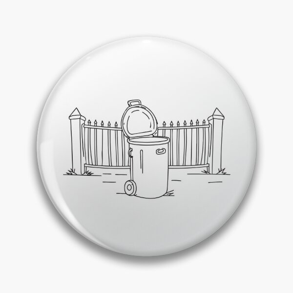 Item preview, A trash bin in front of a fence gate with the lid missing   designed and sold by rasagamastore.