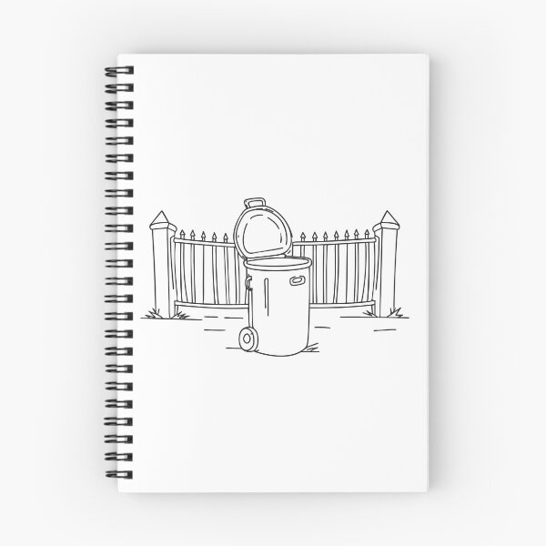 Item preview, A trash bin in front of a fence gate with the lid missing   designed and sold by rasagamastore.