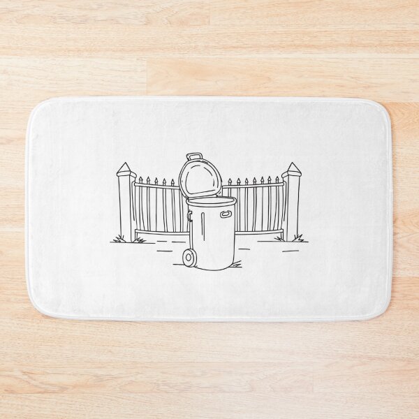 Item preview, A trash bin in front of a fence gate with the lid missing   designed and sold by rasagamastore.