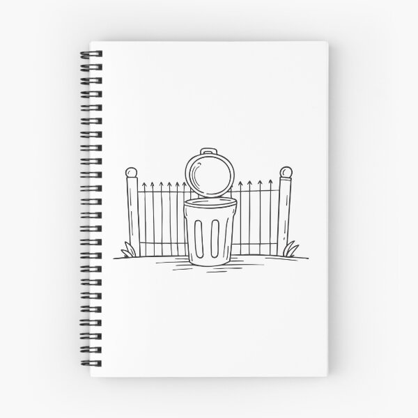 Item preview, A lidless trash bin placed before a fence gate   designed and sold by rasagamastore.