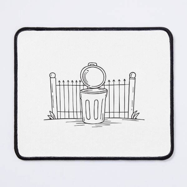 Item preview, A lidless trash bin placed before a fence gate   designed and sold by rasagamastore.