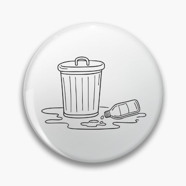 Item preview, A trash bin near a dripping pipe with bottles rolling on the ground   designed and sold by rasagamastore.