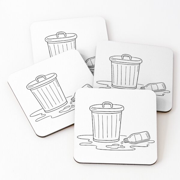 Item preview, A trash bin near a dripping pipe with bottles rolling on the ground   designed and sold by rasagamastore.