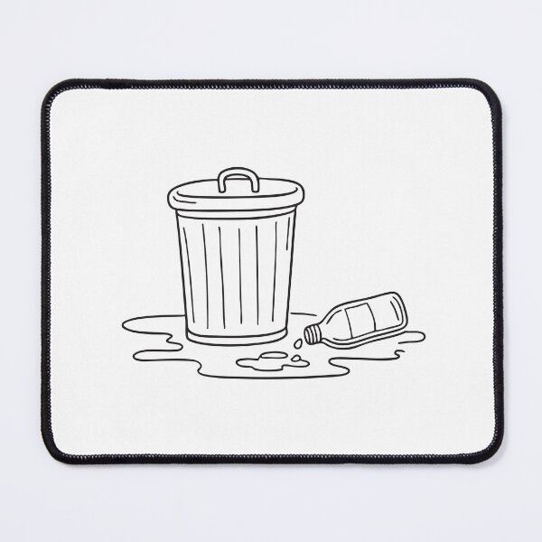 Item preview, A trash bin near a dripping pipe with bottles rolling on the ground   designed and sold by rasagamastore.