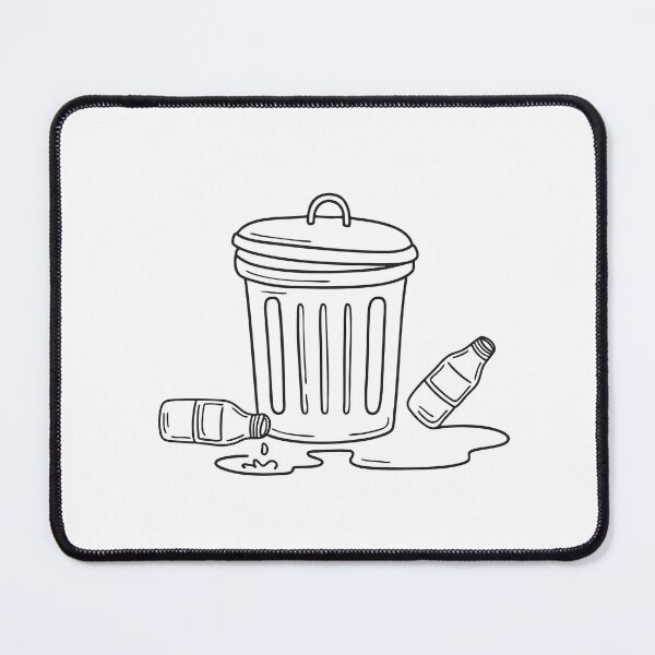 Item preview, A trash bin close to a leaking pipe, bottles scattered nearby   designed and sold by rasagamastore.