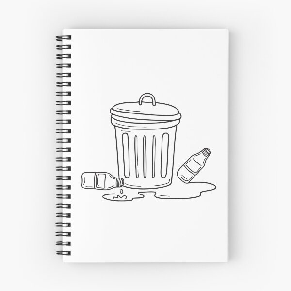 Item preview, A trash bin close to a leaking pipe, bottles scattered nearby   designed and sold by rasagamastore.
