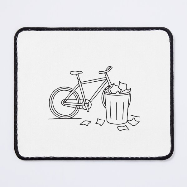 Item preview, A trash bin near a parked bicycle with papers scattered around   designed and sold by rasagamastore.