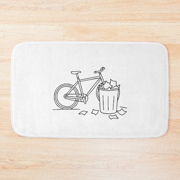 Item preview, A trash bin near a parked bicycle with papers scattered around   designed and sold by rasagamastore.