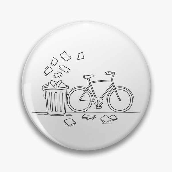 Item preview, A trash bin beside a parked bicycle, papers all over the ground   designed and sold by rasagamastore.