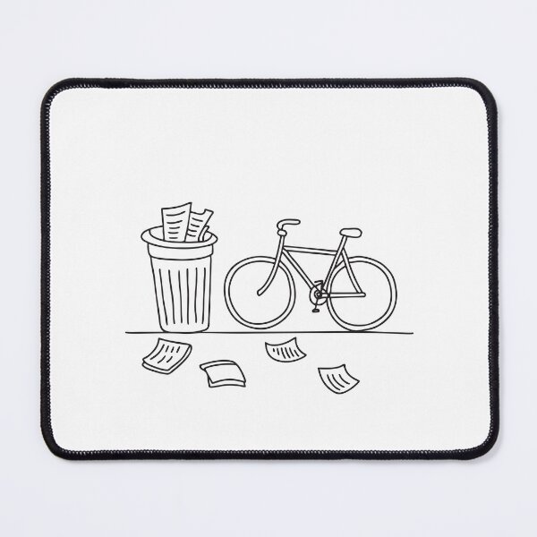 Item preview, A trash bin next to a bike with loose papers around it   designed and sold by rasagamastore.