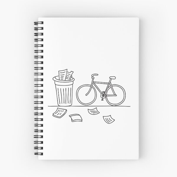 Item preview, A trash bin next to a bike with loose papers around it   designed and sold by rasagamastore.