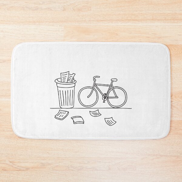 Item preview, A trash bin next to a bike with loose papers around it   designed and sold by rasagamastore.