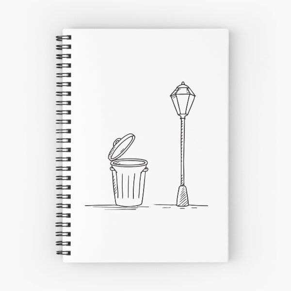 Item preview, A trash bin under a streetlamp with its lid completely open   designed and sold by rasagamastore.