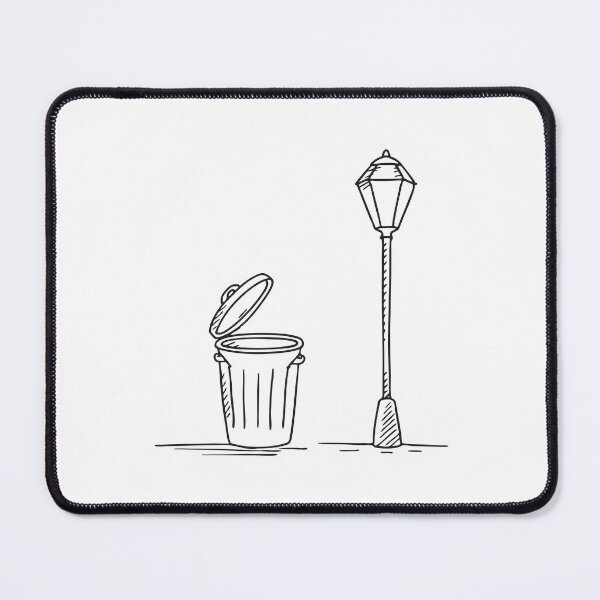 Item preview, A trash bin under a streetlamp with its lid completely open   designed and sold by rasagamastore.