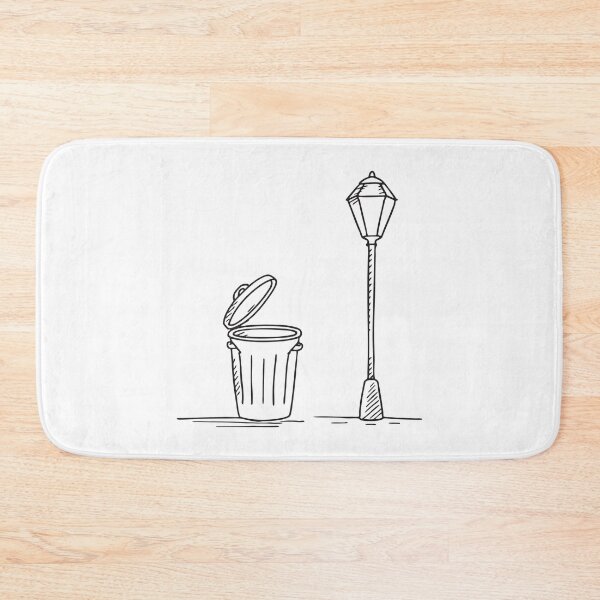 Item preview, A trash bin under a streetlamp with its lid completely open   designed and sold by rasagamastore.