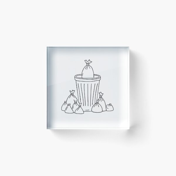Item preview, A trash bin surrounded by wrappers with one bag sticking out   designed and sold by rasagamastore.