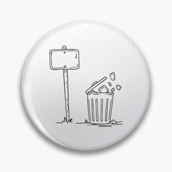 Item preview, A trash bin under a leaning sign with trash spilling out   designed and sold by rasagamastore.