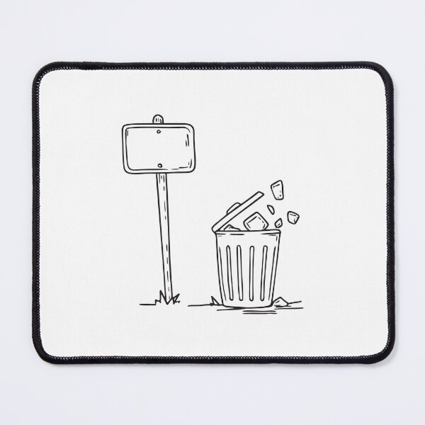 Item preview, A trash bin under a leaning sign with trash spilling out   designed and sold by rasagamastore.