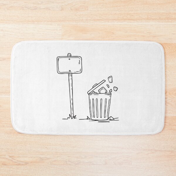Item preview, A trash bin under a leaning sign with trash spilling out   designed and sold by rasagamastore.