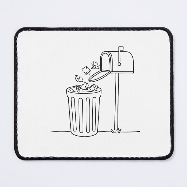 Item preview, A trash bin with crumpled paper poking out beside a mailbox   designed and sold by rasagamastore.