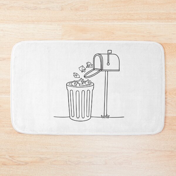 Item preview, A trash bin with crumpled paper poking out beside a mailbox   designed and sold by rasagamastore.