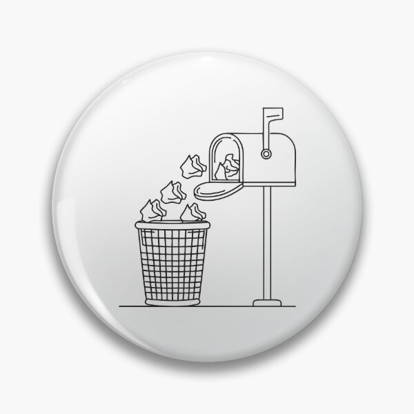 Item preview, A trash bin near a mailbox, stuffed with crumpled papers designed and sold by rasagamastore.
