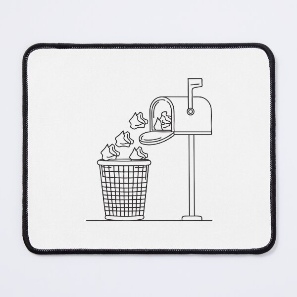 Item preview, A trash bin near a mailbox, stuffed with crumpled papers designed and sold by rasagamastore.
