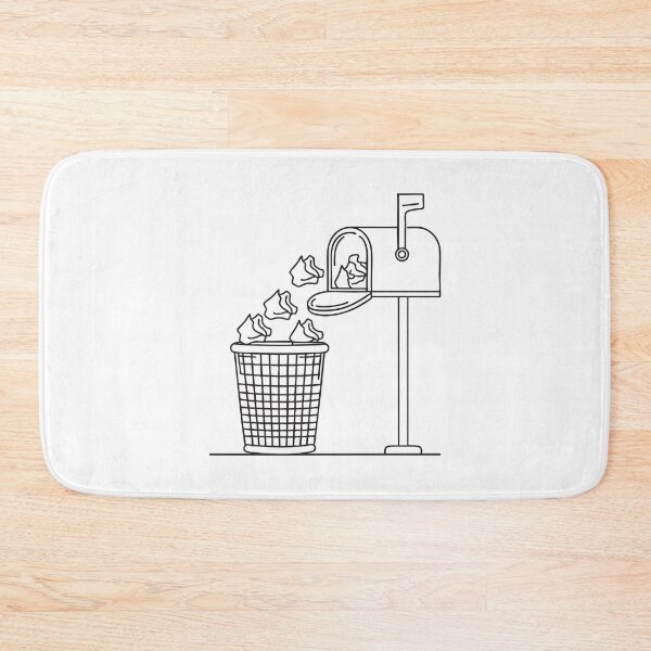 Item preview, A trash bin near a mailbox, stuffed with crumpled papers designed and sold by rasagamastore.