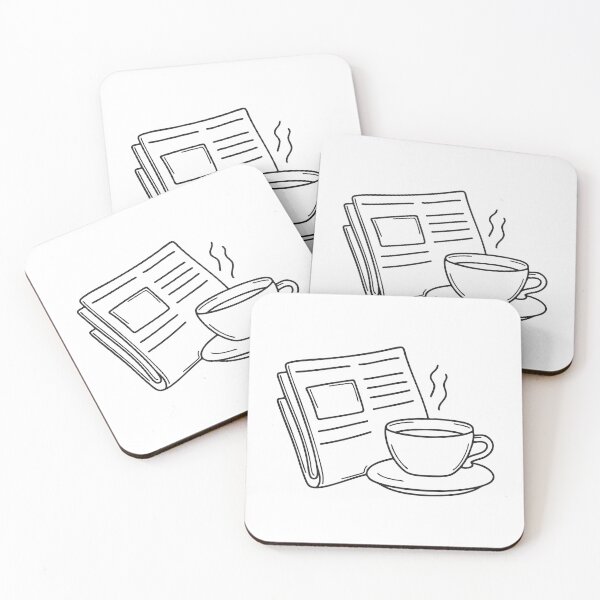 Item preview, A tray placed next to a newspaper with a circular teacup stain   designed and sold by rasagamastore.