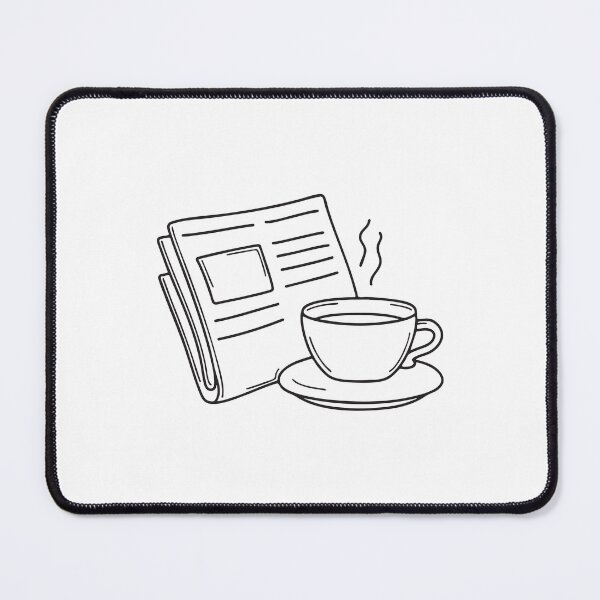 Item preview, A tray placed next to a newspaper with a circular teacup stain designed and sold by rasagamastore.