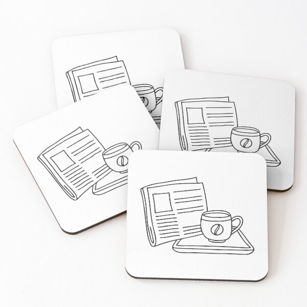 Item preview, A tray near a newspaper with a faint mark from a teacup   designed and sold by rasagamastore.