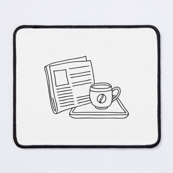 Item preview, A tray near a newspaper with a faint mark from a teacup designed and sold by rasagamastore.