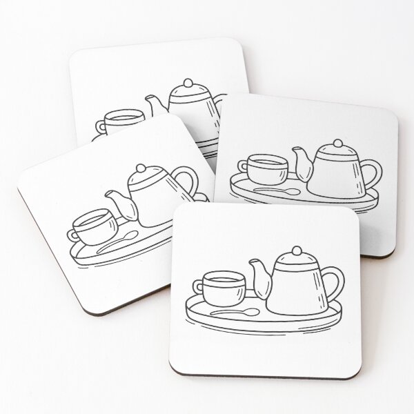 Item preview, A tray holding a teapot and cup with a spoon beside it   designed and sold by rasagamastore.