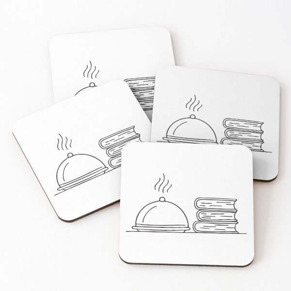 Item preview, A tray near a book pile with a small splash mark   designed and sold by rasagamastore.