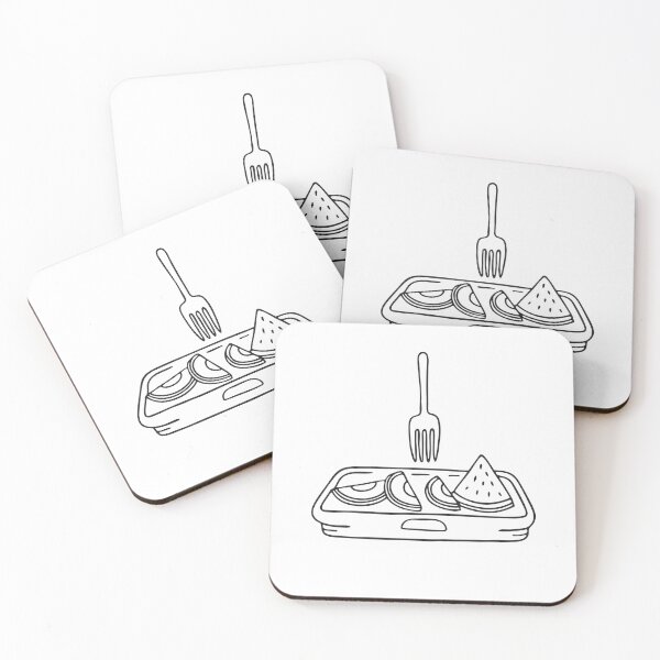 Item preview, A tray close to sliced fruit with a fork resting nearby   designed and sold by rasagamastore.