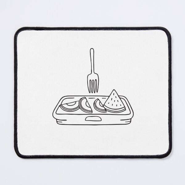 Item preview, A tray close to sliced fruit with a fork resting nearby designed and sold by rasagamastore.