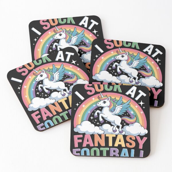 Item preview, I Suck at Fantasy Football Poop Unicorn Rainbow Loser designed and sold by FluoroWave.