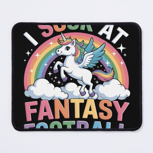 Item preview, I Suck at Fantasy Football Poop Unicorn Rainbow Loser designed and sold by FluoroWave.