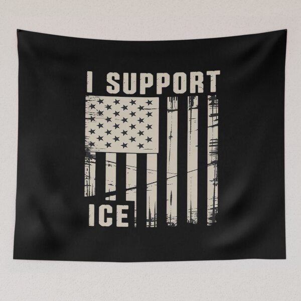 Item preview, I Support ICE, Immigration Officers American Flag Vintage designed and sold by FluoroWave.