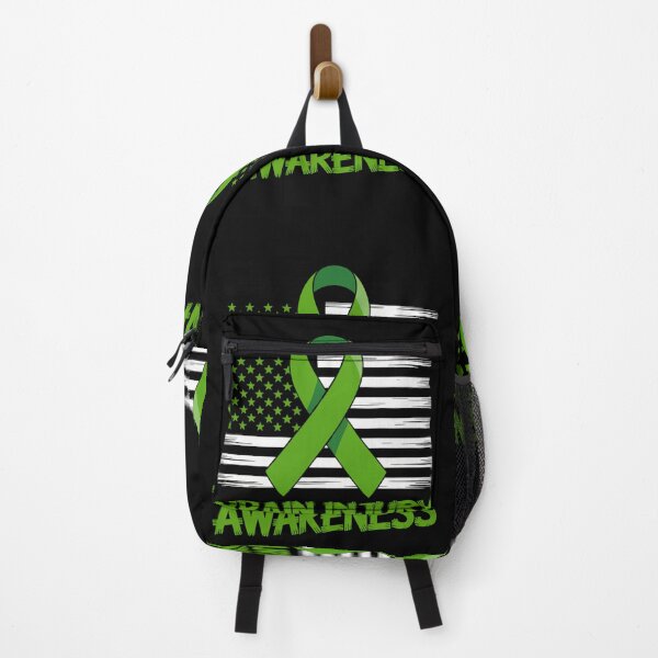 Item preview, Brain Injury Awareness US Flag designed and sold by tiemacopaxer.