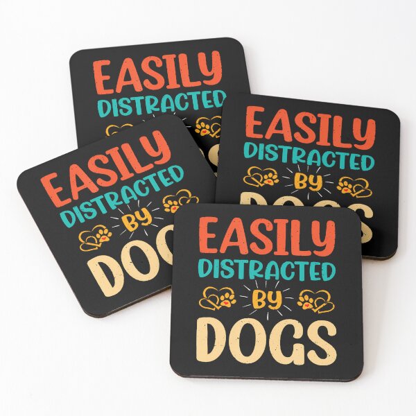 Item preview, Easily Distracted By Dogs - Funny Dog Mom Dog Dad - designed and sold by huftyfnruppe.