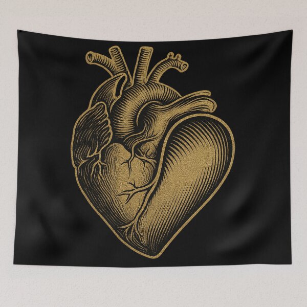 Item preview, Gold Anatomical Heart – Dark Gothic Medical designed and sold by Mouraludia.