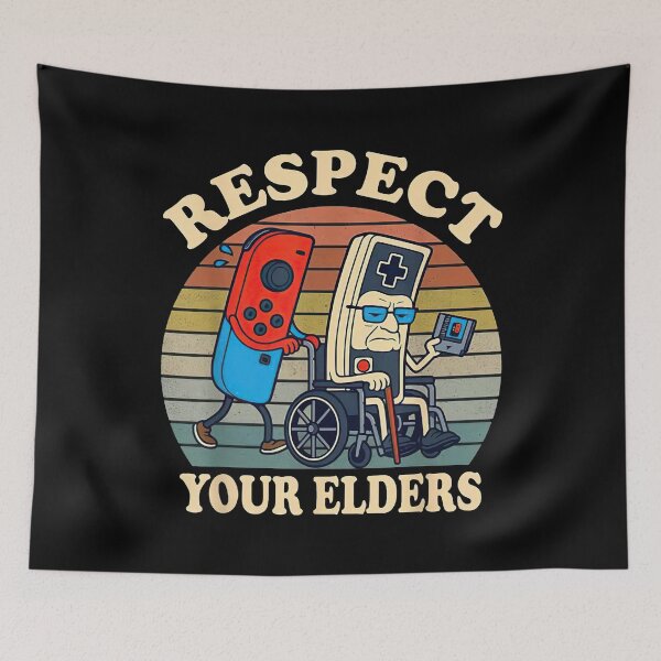 Item preview, Respect Your Elders Retro Gaming Controller Funny Meme designed and sold by westegtflogan.
