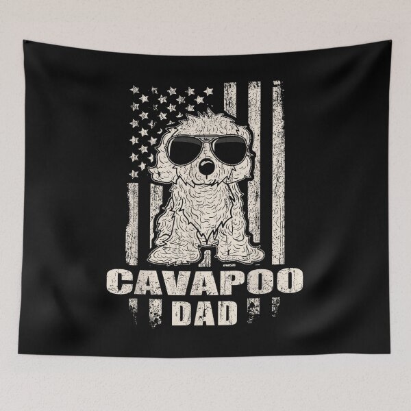 Item preview, Cavapoo Dad Vintage Retro Proud American for Mom Dad Kids designed and sold by SALI MANI.
