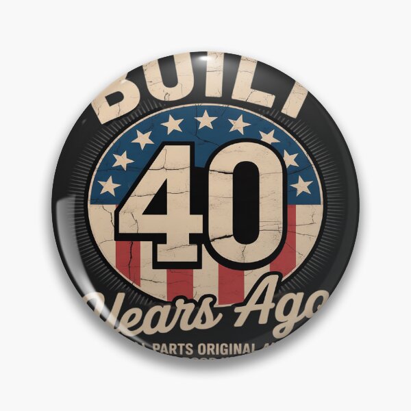 Item preview, Built 40 Years Ago Funny 40th Birthday USA Flag designed and sold by Rackaam.