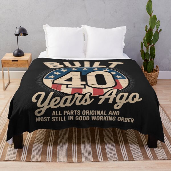 Item preview, Built 40 Years Ago Funny 40th Birthday USA Flag designed and sold by Rackaam.